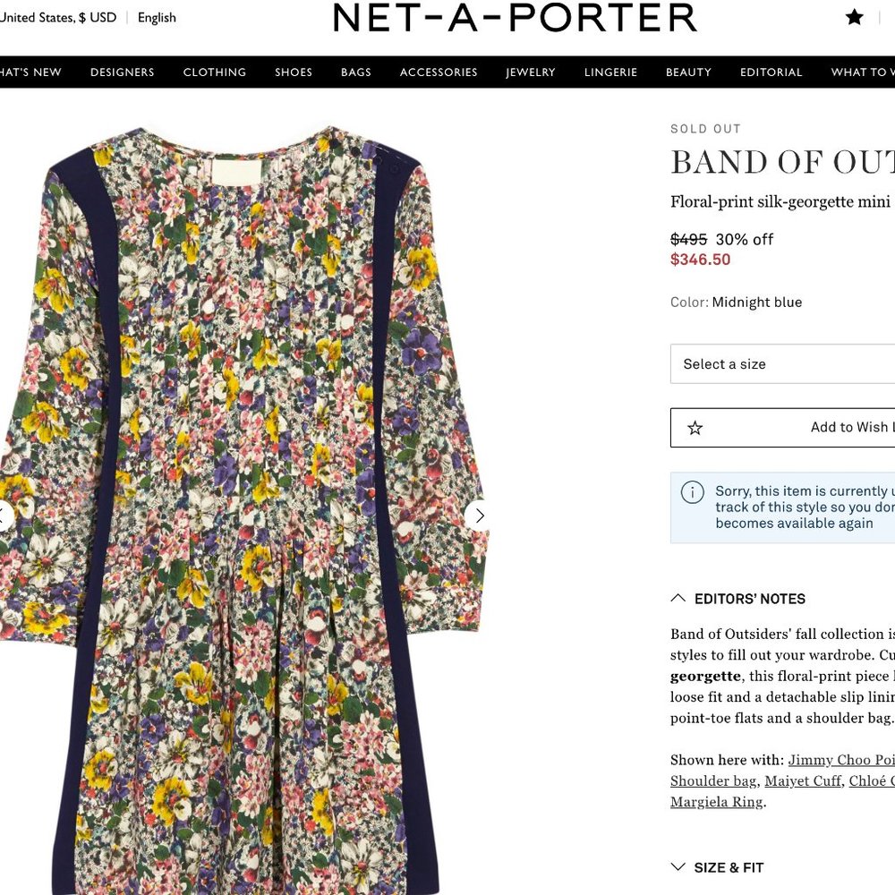 Band of Outsiders S/M Easter Dress Silk Floral Print Relaxed Tent Sundress - Picture 2 of 14